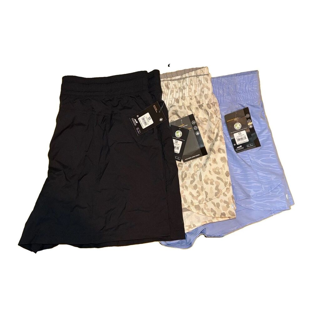 Avia Women's Shorts Bundle Blue Birch Taupe Fog Black Soot Size XXL (20) NWT